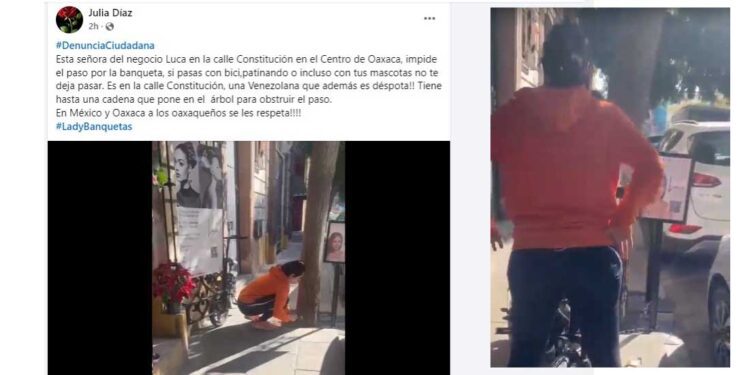 VIDEO | ¡Indignación! Mujer impide el paso en banqueta y desata controversia en redes sociales
