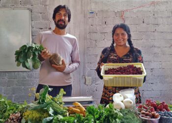 Fotos: Lisbeth Mejía Reyes // Ricardo Barrios y Liliana Rasgado impulsan el “Mercadito de frescos”.