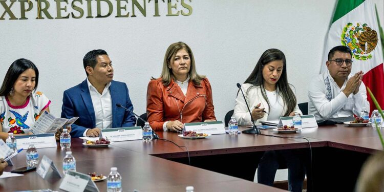 Foto: Cortesía // La ombudsperson de Oaxaca, Elizabeth Lara Rodríguez, entregó la “Guía Básica para Personas Mexicanas en Retorno” y el tríptico “DDHH de Personas Mexicanas en Retorno” a diputados.