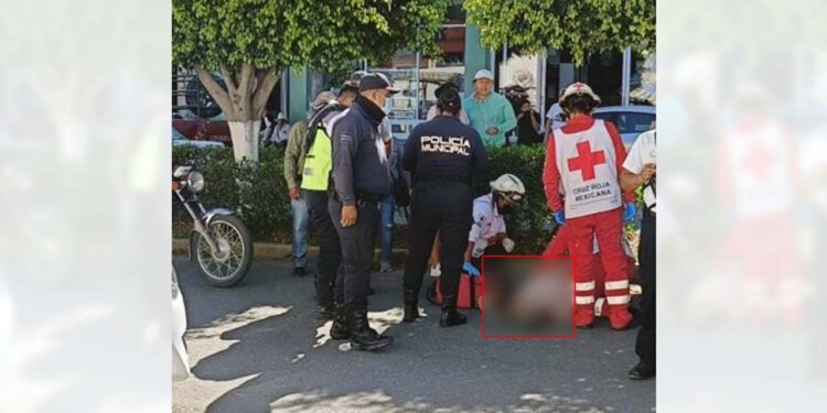 Mujer es atropellada en el tianguis de Huajuapan.