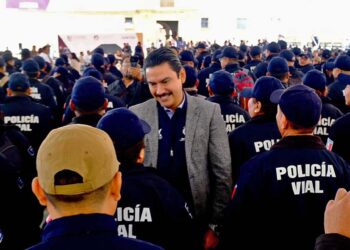 Foto: Gobierno Oaxaca de Juárez // Uno de los primeros encuentros de Ray Chagoya en su administración fue en la celebración del Día del Policía.