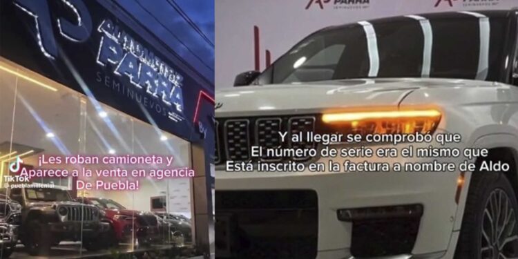 VIDEO | Halla su camioneta, que fue robada en Edomex, a la venta en agencia de Puebla