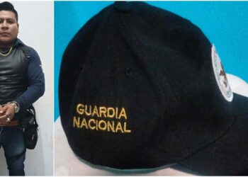 Salvador T. L. vestía ropa táctica y afirmaba ser policía federal: también portaba una gorra con el logo de la Guardia Nacional.