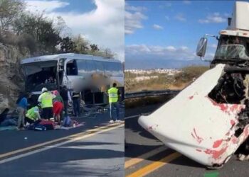 Brutal colisión en la Autopista Cuacnopalan-Oaxaca deja varios heridos