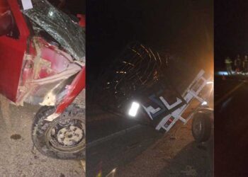 ¡Choque mortal entre tráiler y camioneta deja una vida perdida y una mujer herida!