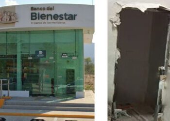 ¡Arrancan y se llevan cajero automático del Banco del Bienestar en Santiago Laollaga
