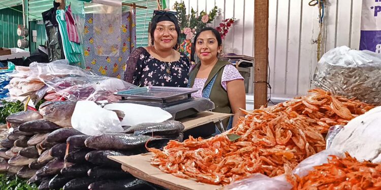 Fotos: Lisbeth Mejía Reyes // Las pescaderas Juquila y Belén esperan que los precios de los productos del mar continúen ascendiendo.