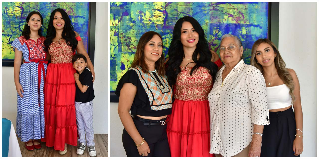 Izquierda: Amy Navarrete disfrutó de la compañía de sus hijos, Regina y Vicente Pacheco Navarrete. Derecha: Norma Arreola Solís, Amy Navarrete, Leticia Solís y Karen Silva.