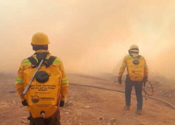 Fotos: cortesía // Con la participación de 150 personas voluntarias, elementos de la Policía Municipal, militares y brigadistas de Coesfo, controlan y liquidan el incendio forestal suscitado en el paraje La Calera, en Santa María del Tule.