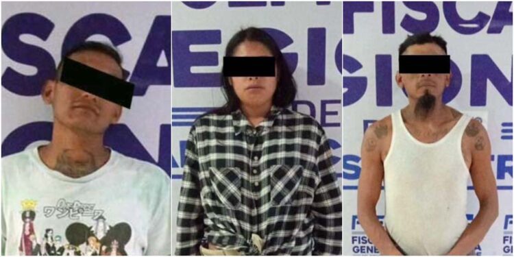 Detuvieron a los sospechosos, identificados como M.P.M., alias “La Choky”, C.A.M.R., y J.I.G.S., quienes fueron puestos a disposición del Ministerio Público.