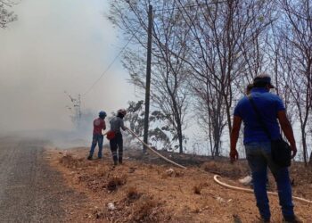  Se reactiva incendio en La Redonda, Zapotengo, Pochutla