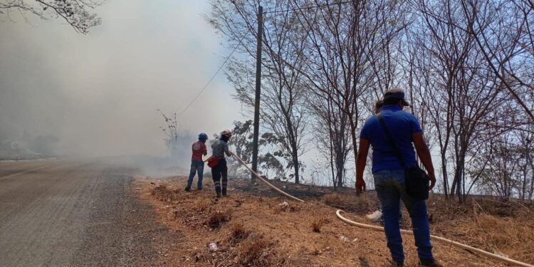 Se reactiva incendio en La Redonda, Zapotengo, Pochutla