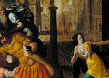 El cuadro, que actualmente no está expuesto, representa escenas del poema épico de Virgilio "La Eneida" y fue adquirida por la Tate en 1994.