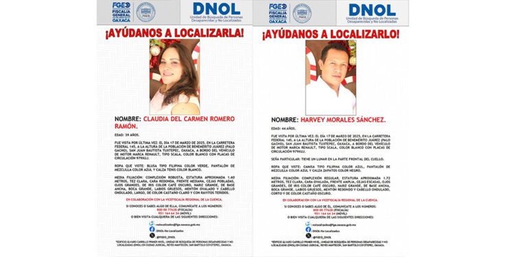 Desaparece matrimonio en el tramo Loma Bonita – Tuxtepec