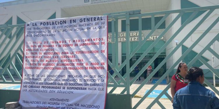 Suspenden cirugías, ahora en el Macedonio Benítez de Juchitán