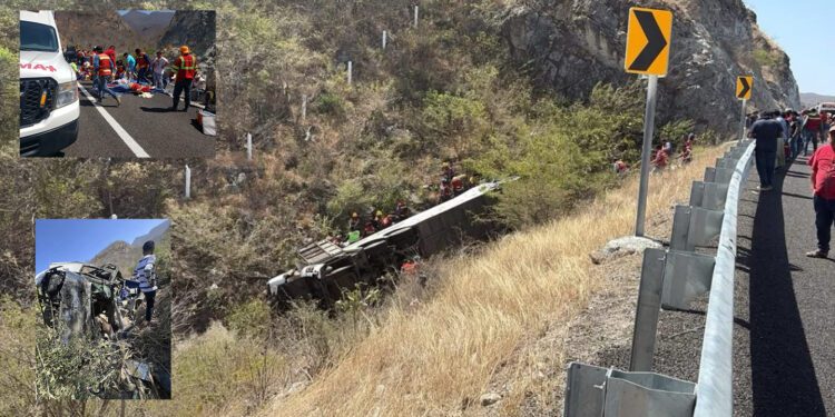 VIDEO | Vuelca autobús con asistentes al Mitin de Sheinbaum en autopista al Istmo: muertos y heridos