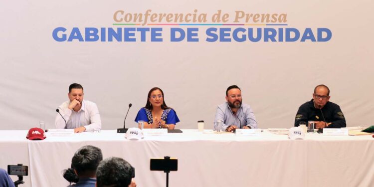 Foto: Adrián Gaytán // Conferencia de prensa del gabinete de seguridad.