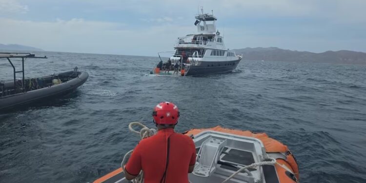 Marina rescata a tripulantes de aeronave canadiense que se desplomó frente a Isla Cerralvo, BCS