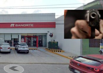 ¡Violento asalto en Banorte! Roban fuerte suma a cuentahabiente y policía estatal altera la escena del crimen