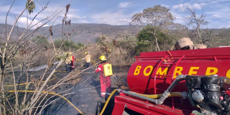 El incendió consumió 25 hectáreas de pastizales en Chilixtlahuaca.