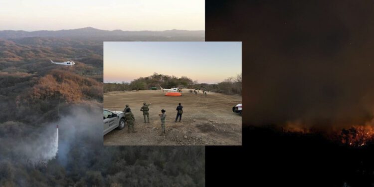 Pochutla, otro frente; incendio apenas sofocado al 40%