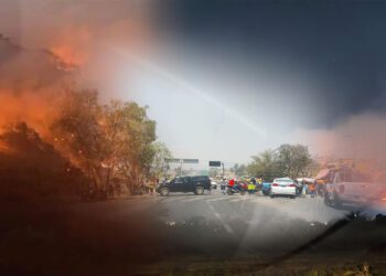 VIDEO: Bloqueo en la Carretera Federal Oaxaca-Istmo por Incendio Forestal en Santo Domingo Tomaltepec
