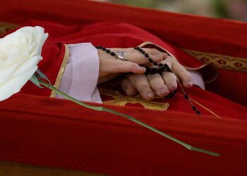 El último adiós al Papa Francisco: Un homenaje con rosa blanca de los más necesitados