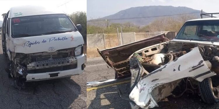 Accidente entre camioneta y Urban genera movilización en carretera Salina Cruz – Huatulco
