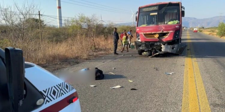 Motociclista muere tras chocar contra camión en la carretera Juchitán–La Ventosa
