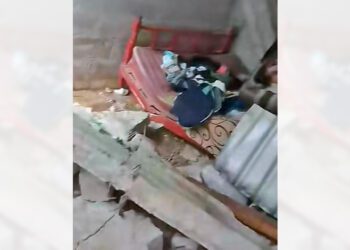 Foto: cortesía // La humilde vivienda de Ferely, arrasada por una enorme roca.