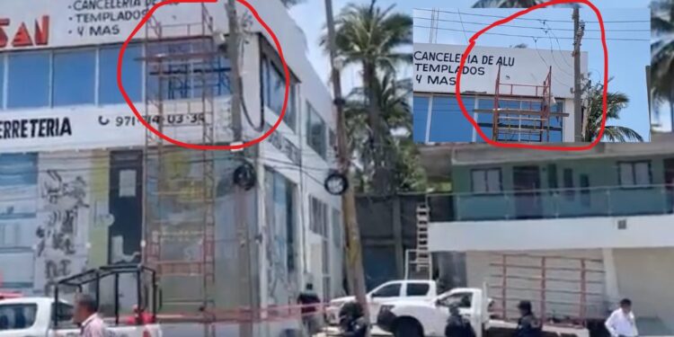 ¡Rotulista se electrocuta en Salina Cruz! Maniobraba cerca de cables de alta tensión
