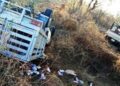 Pierde el control y vuelca en Rancho Jesús.