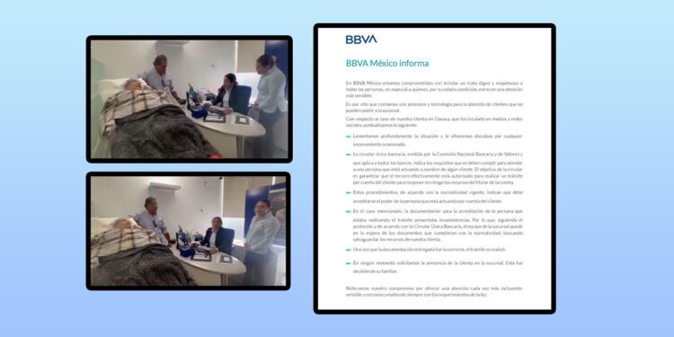 BBVA lo “lamenta”; disculpa a medias por obligar a anciana a ir al banco