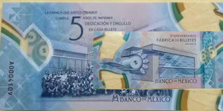 ¿Salió en México un nuevo billete de 5 pesos?
