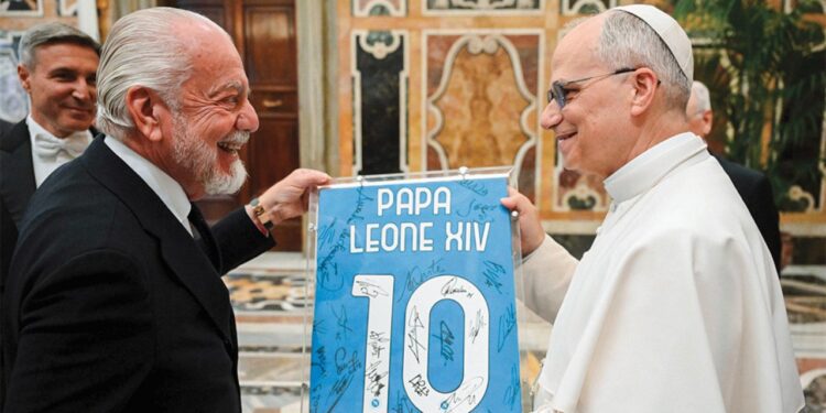 El Papa León XIV recibe al Napoli por su título de la Serie A