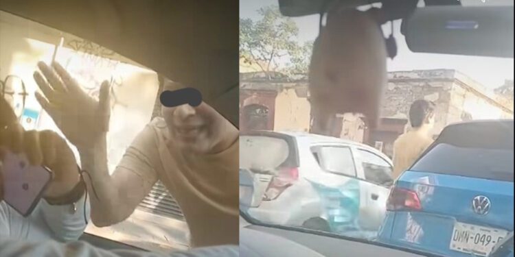 VIDEO | Violencia al volante en Oaxaca: sujeto amenaza a familia con arma y nadie lo detiene