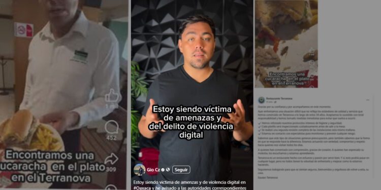 Creador de contenido Gio Cz denuncia amenazas tras evidenciar presencia de cucaracha en restaurante de Oaxaca