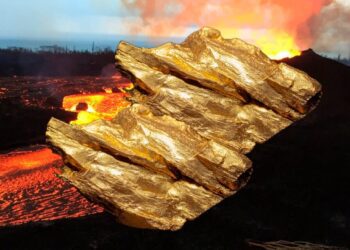 Detectan oro en lava volcánica de Hawái