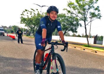Fotos: Leobardo García Reyes // Gilda Andrea Hernández fue la única mujer en el ciclismo del fin de semana.