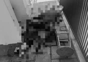 El cuerpo estaba con un mecate de plástico amarrado al cuello.