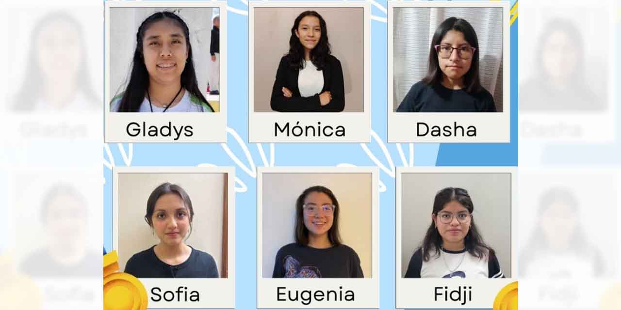 Foto: cortesía // Las seis estudiantes que buscan representar a Oaxaca en el Cuarto Concurso Femenil Nacional de Matemáticas, que se llevará a cabo en Guanajuato.