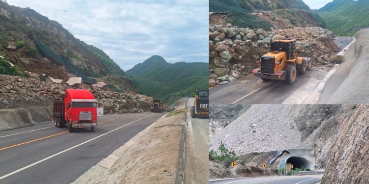 Autopista Mitla – Tehuantepec 190 D continúa cerrada a la circulación por derrumbes en diferentes puntos