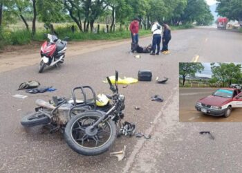 Motociclista impacta contra un taxi por posible corte de circulación en la 175