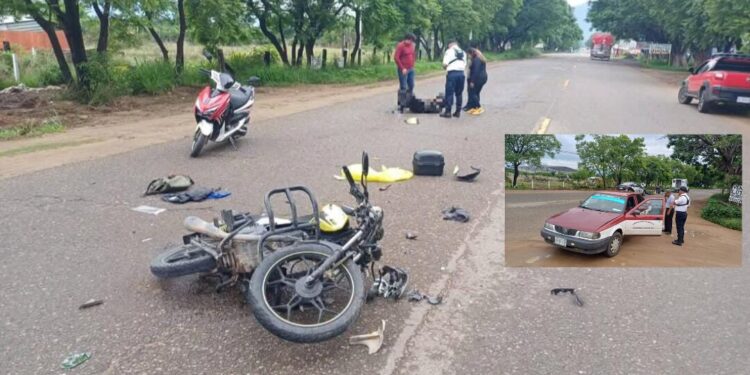 Motociclista impacta contra un taxi por posible corte de circulación en la 175