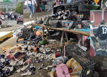 VIDEO Balacera, machetes y cobro de piso: Violencia sindical paraliza una zona del Mercado de Abasto en Oaxaca