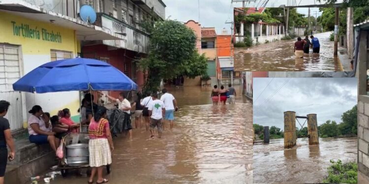 Desbordamiento del río Los Perros deja a Juchitán bajo el agua tras el paso del huracán Erick