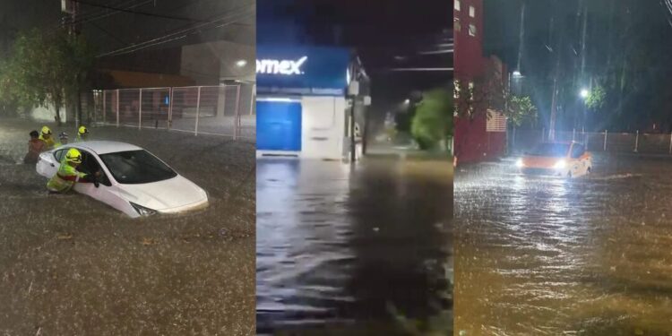 ¡Tormenta azota el Istmo! Rescatan a conductor atrapado y se reportan inundaciones en Juchitán e Ixtepec