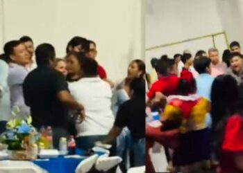 VIDEO ¿Quién educa a los que gobiernan? Fiesta de graduación termina en pelea entre autoridades en Mixtequilla