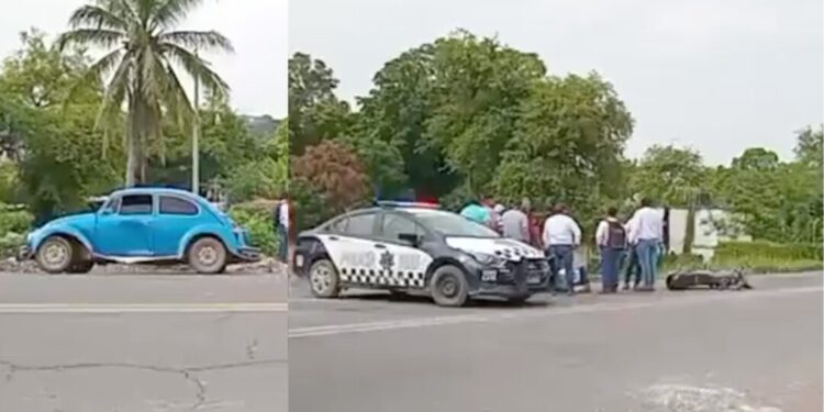Motociclista lesionado tras fuerte choque en la Transístmica, Tehuantepec