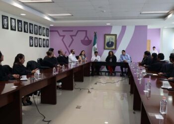 Foto: cortesía // El ministro presidente electo de la SCJN, Hugo Aguilar Ortiz, sostuvo un encuentro con magistradas y magistrados del Pleno del Tribunal Superior de Justicia del Estado.